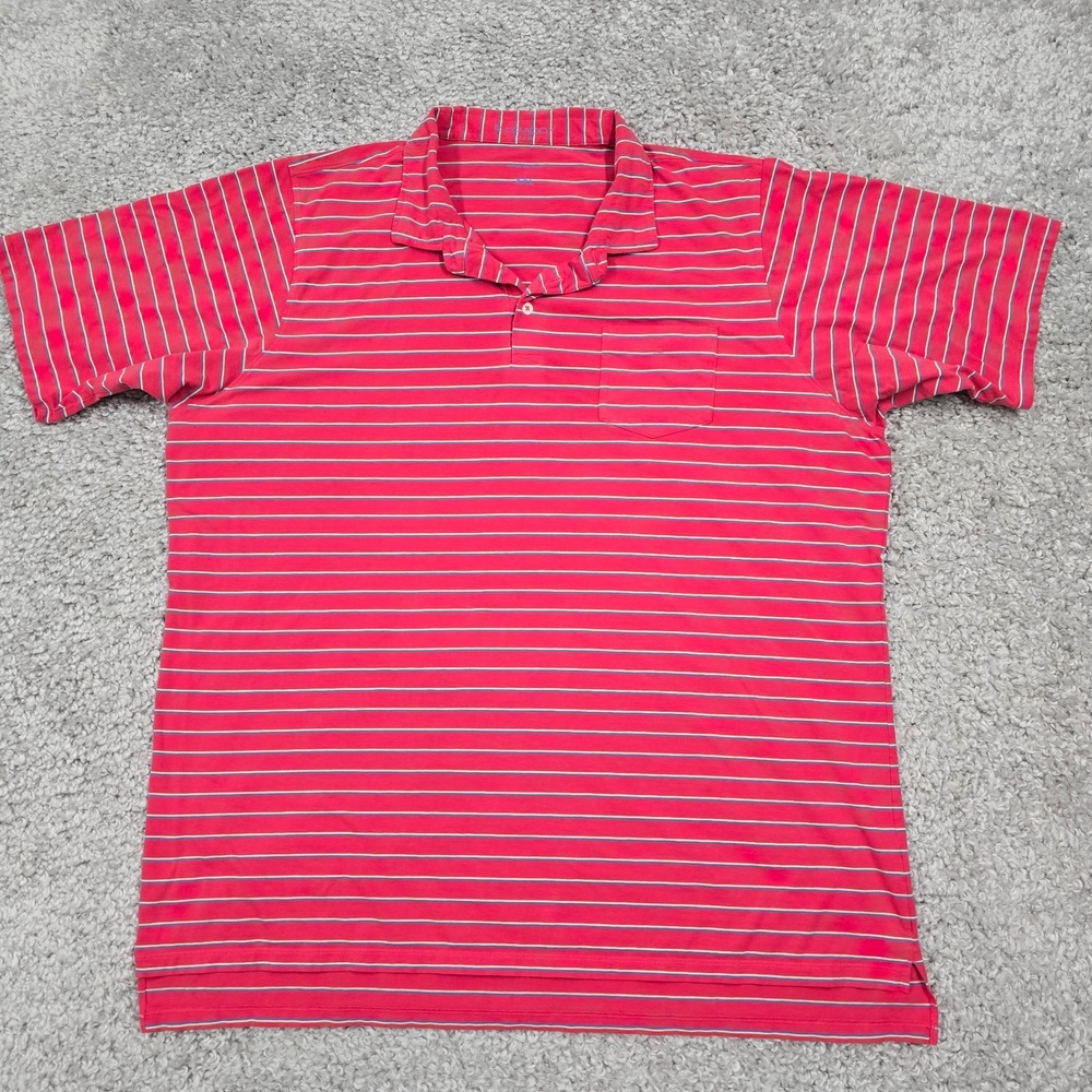 B Draddy Mens Pima Cotton Striped Polo Shirt‎ Size XXL Golf Resort Casual